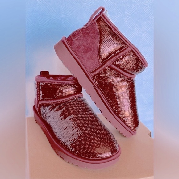 SALE - UGG Classic Ultra Mini Mirror Ball Booties - Wild Grape - Picture 5 of 13